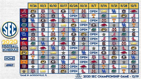 sec gameday schedule